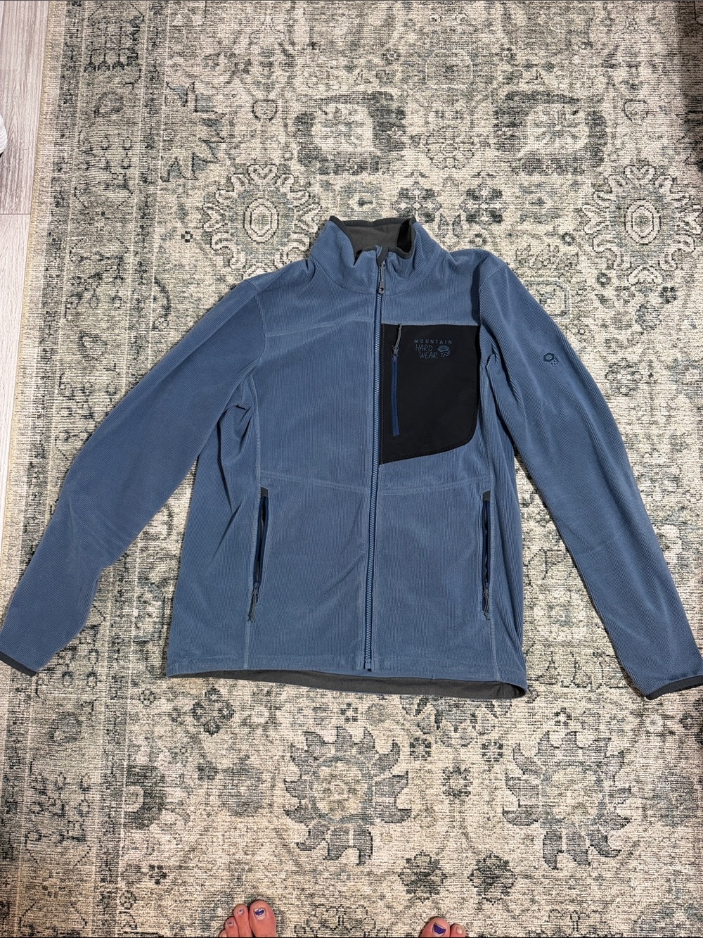 Mountain Hardwear Slate Blue Lightweight Full-Zip Fleece Jacket